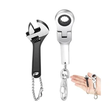 Chumia 2 Sets 10mm Ratchet Wrench Keychain Key Ring and Spanner Set... Fast Ship