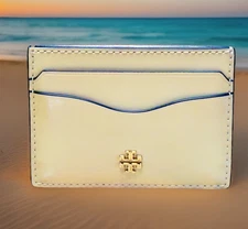 TORY BURCH Emerson Leather Card Case Light Tan 139340 NWT
