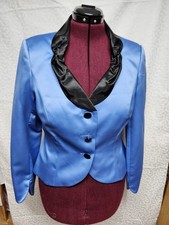 Adrianna Papell Occasions Blue W/ Black Lapel Womens Blazer Size In Description