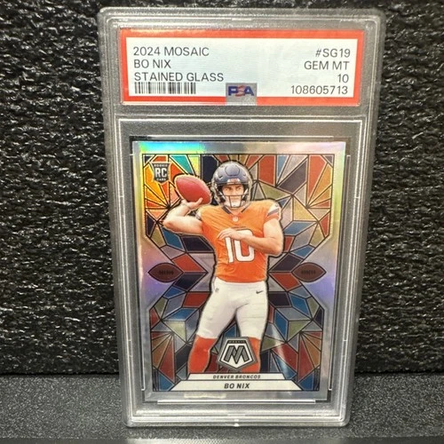 Bo Nix Stained Glass Rookie PSA 10