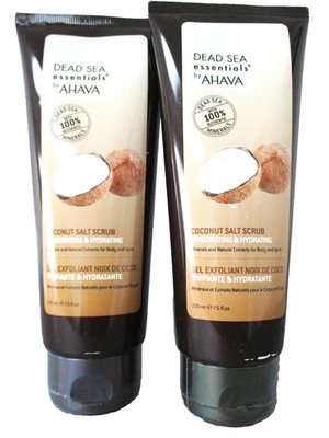 Lot of 2 AHAVA Dead Sea Essentials Coconut Salt Scrub 7.5 oz Each Sealed