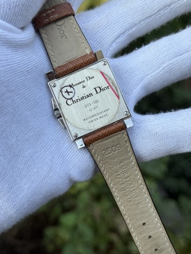 Christian Dior Paris Monsieur Dior square cased steel wristwatch, ref.D73-100 - Picture 3 of 15