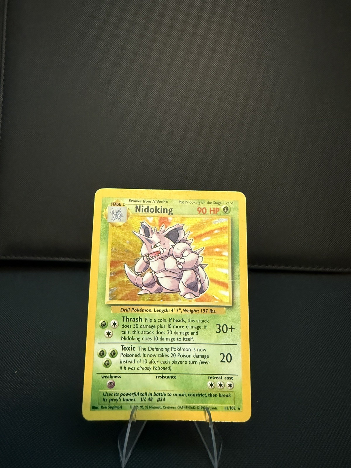 Nidoking 11/102 Holo Rare, Base Set Edition Pokemon Card 1999 WOTC MP**