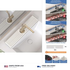 Stone Faucet Mat for Kitchen Sink, Water Absorbing Sink Water Splash Guard, F...