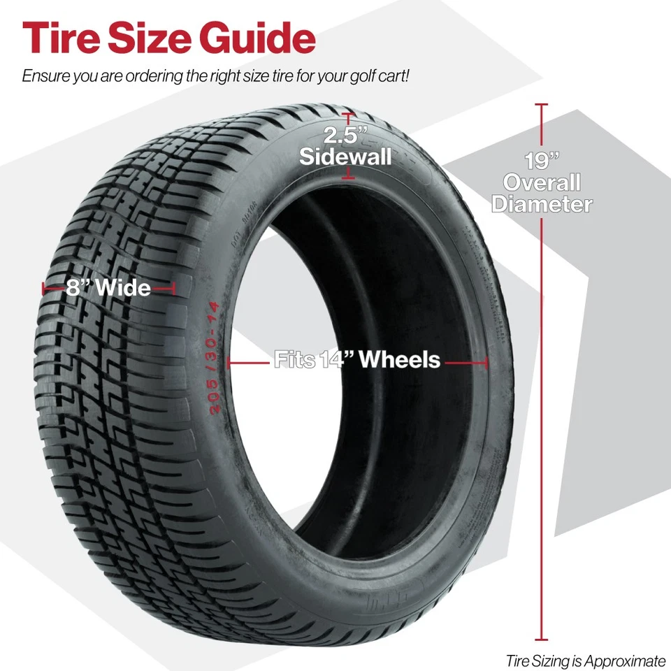 (4) GTW Fusion 19" Golf Cart Street Tires 205/30-14 Street/Course Tire 4-Ply - Image 2 of 4