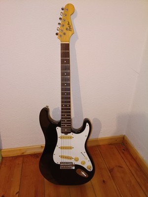 E-Gitarre Lead Star ST-style, Schwarz, mit JustIn Tasche