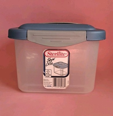 Sterilite Show Offs #1892 Glacier, Gray Handle Snap Lid 6x9 Storage Vtg 2003
