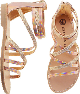 Girls Sandals Strappy Gladiator with Zipper Comfort Summer Shoes