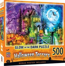 MasterPieces 500pc Glow Dark Halloween Jigsaw Puzzle - Halloween Terrors