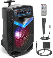 Pyle PPHP842B 400W Rechargeable Outdoor Bluetooth PA Speaker System Open Box 