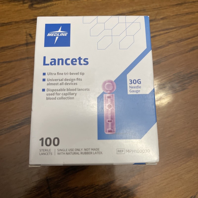 Medline - Lancets (30G, 1 Pack) - 100 Count Sterile Supplies
