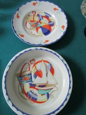 TIFFANY SEASHORE CERAMIC CHILDREN PLATE AND BOWL