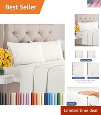 Full Size 4 Piece Sheet Set - Ultra Soft Cooling Bed Sheets - Fits 8 Inch t...