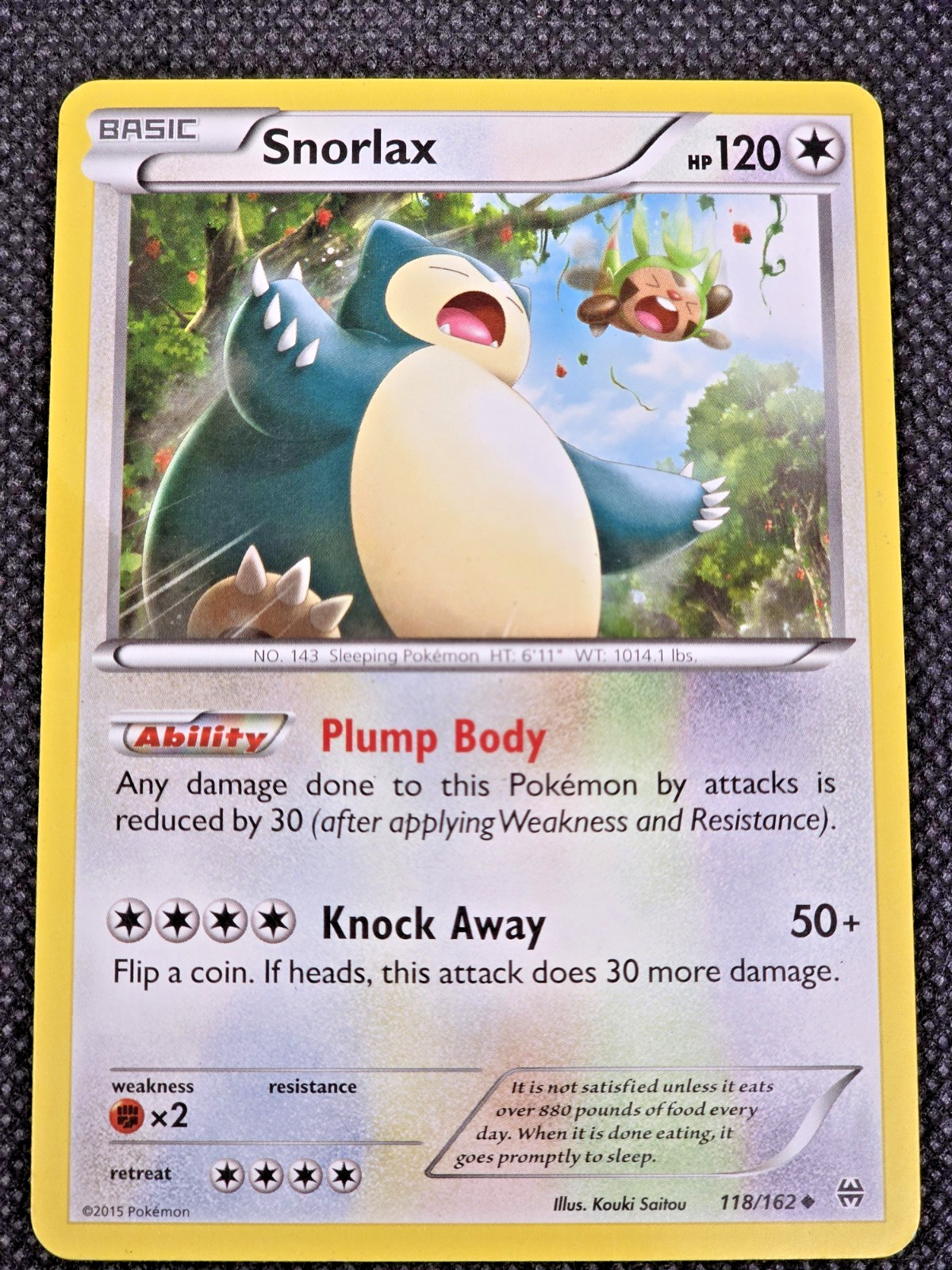 Snorlax 118/162 Uncommon XY - BREAKthrough LP Pokemon Card -- L32