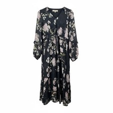 Anthropologie Dolan Sandrine Floral midi dress sheer whimsigoth sz S