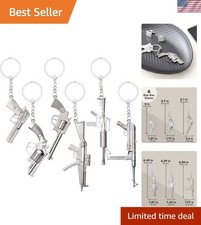 Versatile Mini Gun Keychain Pack - Durable Zinc Alloy Charms for Any Occasion