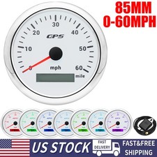 85mm White Gps Speedometer 0-60mph Gauge For Motorcycles Boat Car Waterproof Us