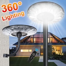 Commercial 11000W Outdoor Dusk to Dawn Round Solar Street Light 360° High Bright