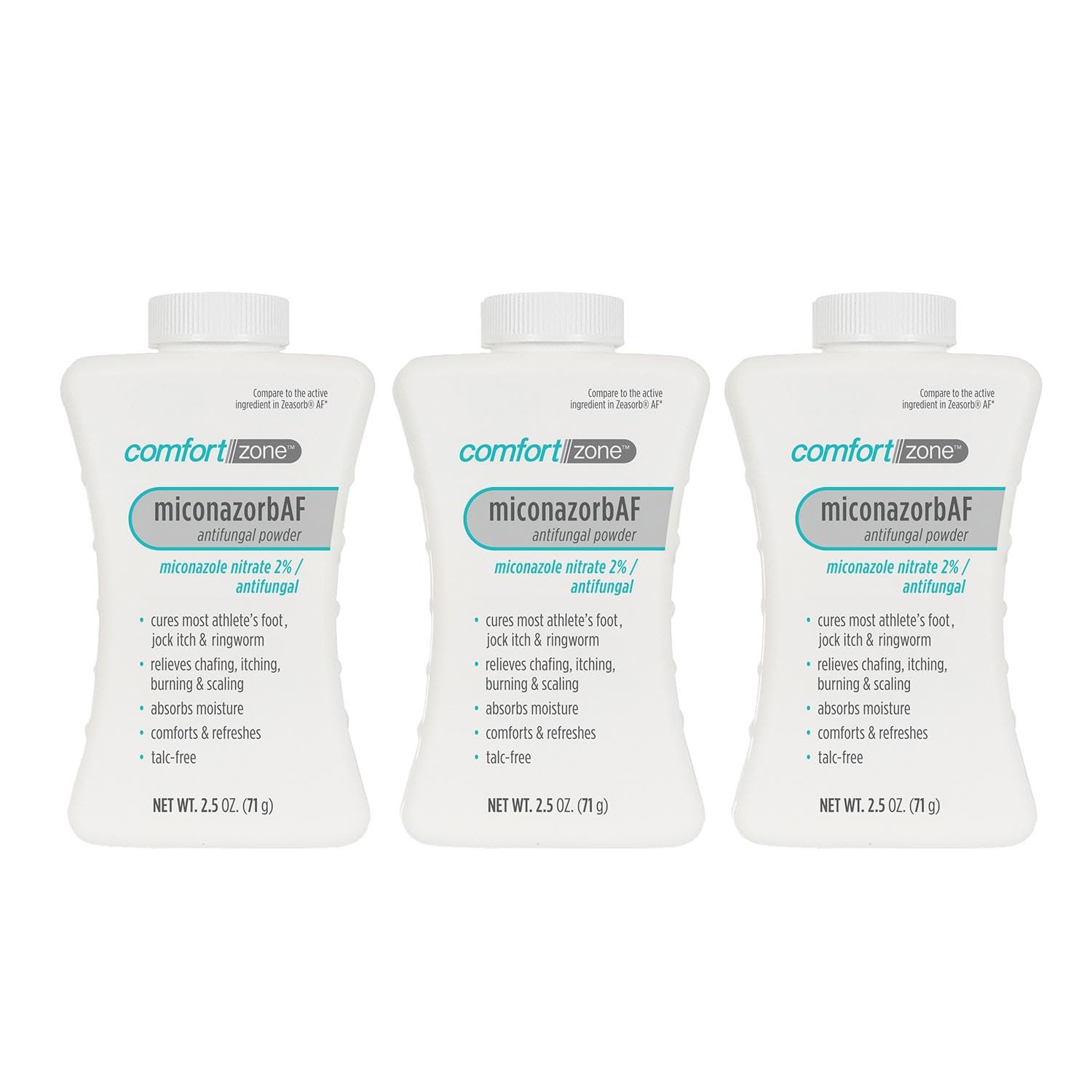 Comfort Zone Miconazorb Antifungal Powder, Miconazole 2.5 Ounce (Pack of 3)