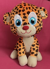 PMS Cuddle Crew Smiley Leopard glänzend orange schwarz getupft weiches Plüschtier 12 Zoll