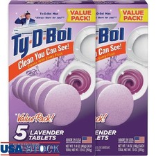 Lavender Toilet Bowl Cleaner Tablets Stain Prevention Automatic 10 Count 2 Pack