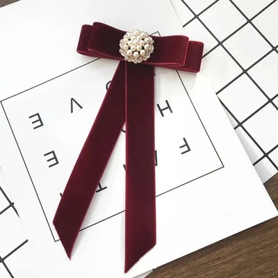 Vintage Damen Fliege Samt Diamant Quaste Brosche Elegant Schmuck - Bild 1 von 4