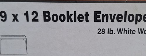 9 x 12 Broschürenumschläge seitliche Öffnung - weiß gewebt - 28 Pfund - Packung mit 50 gummiert - Bild 3 von 4