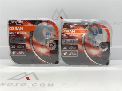 Lot of 2 Duobox OSRAM NIGHT BREAKER LASER Headlig Bulbs H1 +150% 55W 64150NL-HCB