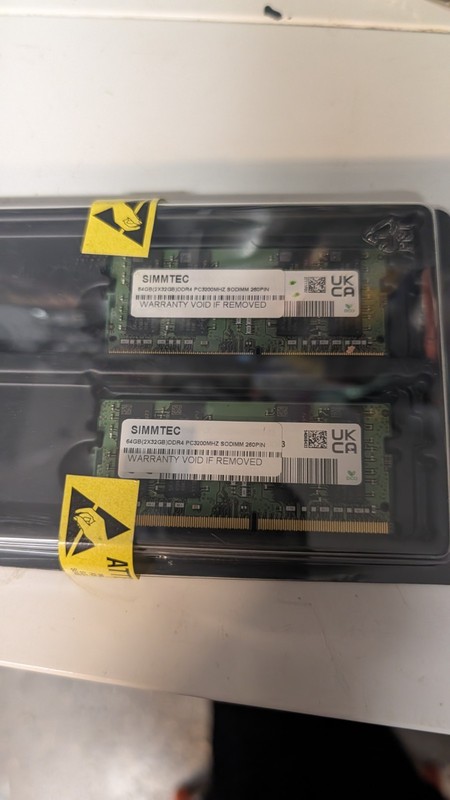 2 X 32GB simmtec 32gb ddr4 pc3200mhz sodimm 260pin