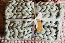 Hand Knitted Chunky Blanket / Throw