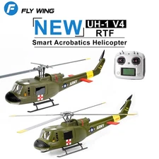 Fly Wing UH-1 V4 10CH GPS Hovering 3D Auto Return RC RTF Helicopter 2/4 Blades