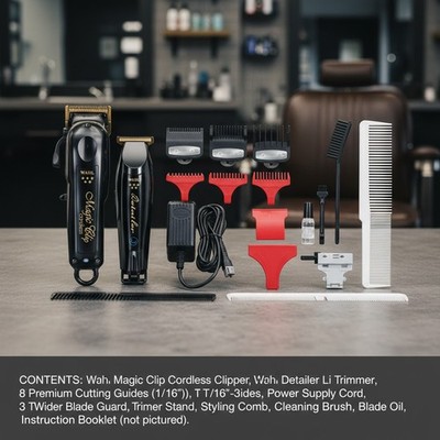 Wahl 5 Star Cordless Barber Combo Magic Clip & Detailer Li Trimmer Set 3025397