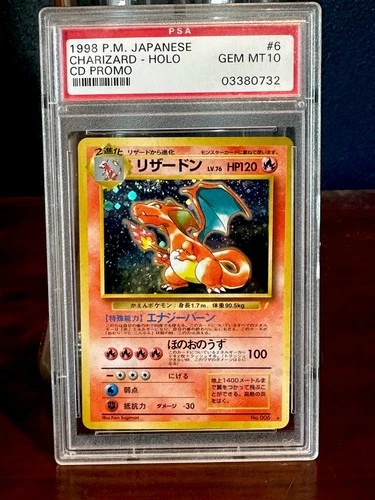 1998 P.M. Japanese Charizard Holo CD Promo #6 PSA 10 (SEE PHOTOS!)