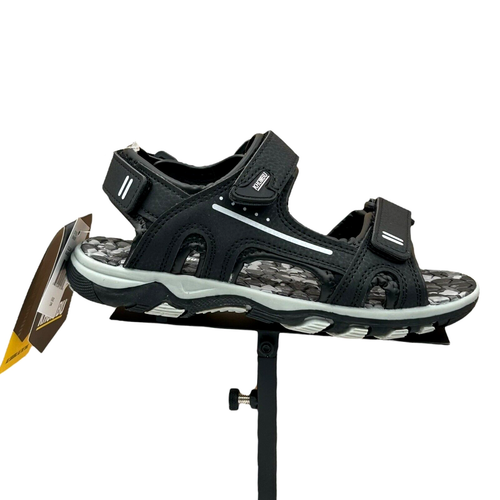 Khombu Youth Boy's Strappy Sandals Size 1 Black Sporty Style Adjustable Straps