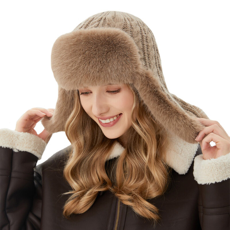 Aviator Hat Faux Fur Hat With Ear Flaps Trooper Trapper Hat Unisex
