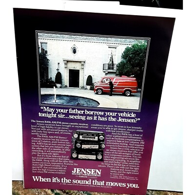 1981 Jensen Car Stereo Receiver R406 with Custom Van Original Vintage print ad