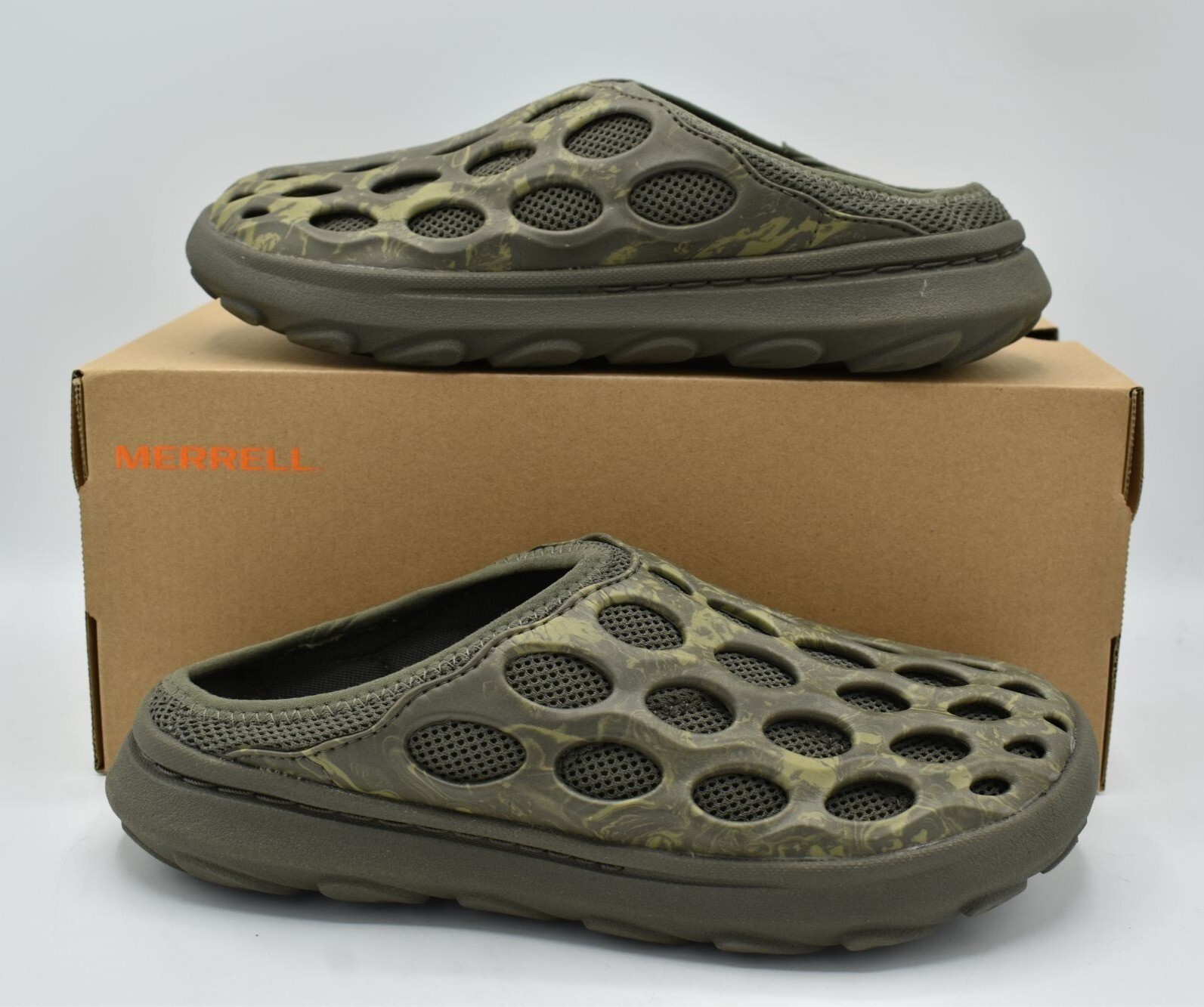 Scarpe Merrell donna taglia 10 Hydro Mule 1TRL oliva slip on mules