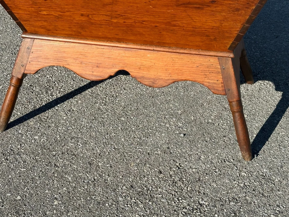 Antique Softwood Dough Table Dovetailed 1800s Sheraton Stand Primitive County - Image 3 of 4