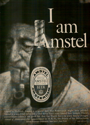 1960 Amstel Holland Beer Genial Face Rembrandt Might Painted VINTAGE PRINT AD