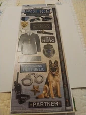 POLICE Paper House & NRN Designs 5"x12", Dog, Badge.