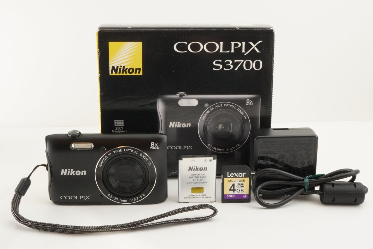Nikon COOLPIX S3700 Black In Box & 4GB SDHC Card Digital Nikon COOLPIX S3700 Black In Box & 4GB SDHC Card Digital
