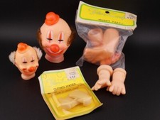 Vintage Fibre Craft Clown Doll Head Hands and Feet Lot For Crafting
