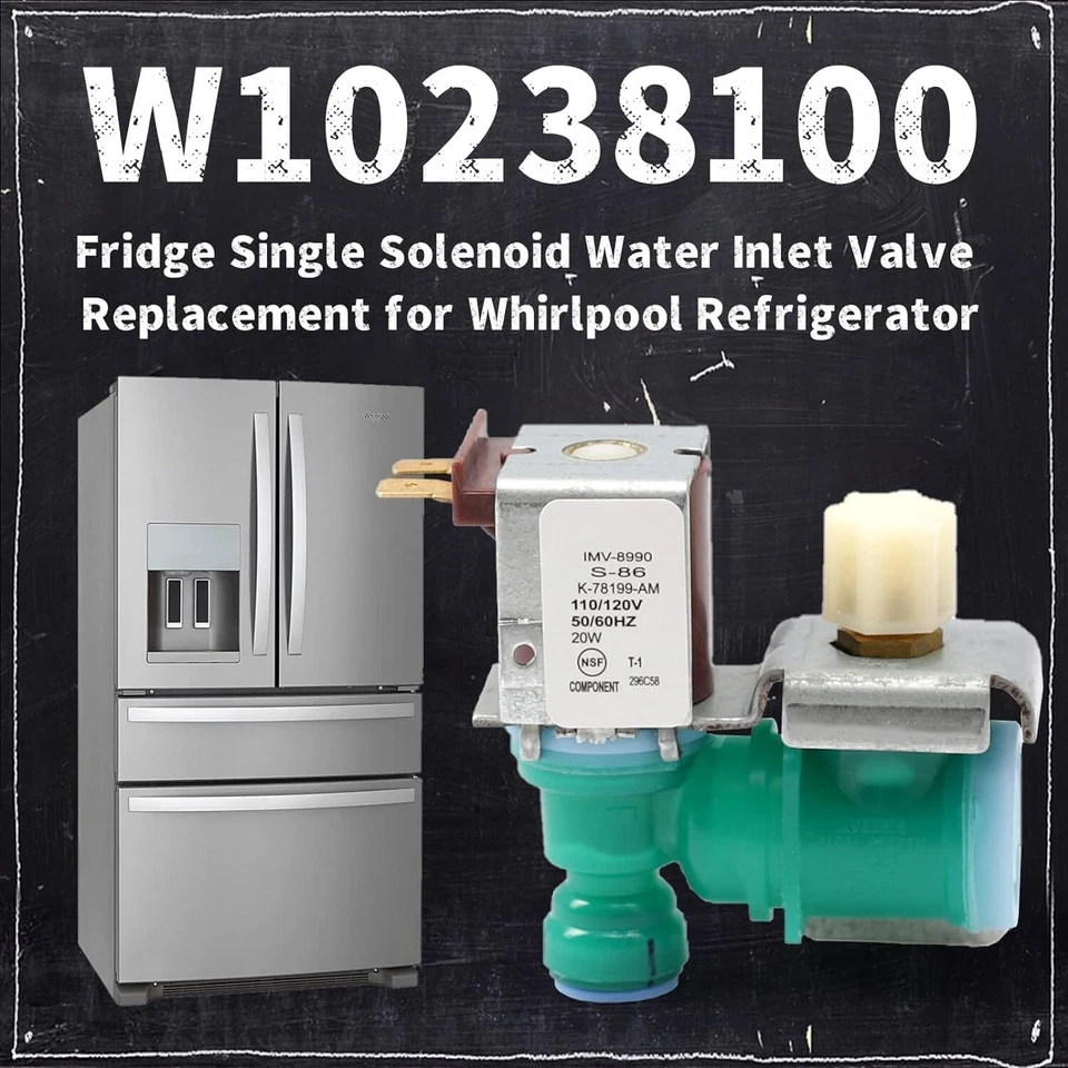 Nueva válvula de entrada de agua para refrigerador Whirlpool genuina de caja abierta WPW10238100 Foto 2 de 4