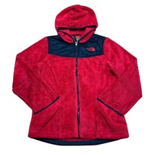 The North Face Raspberry Pink Full Zip Fleece Hooded Jacket Girls L 14/16