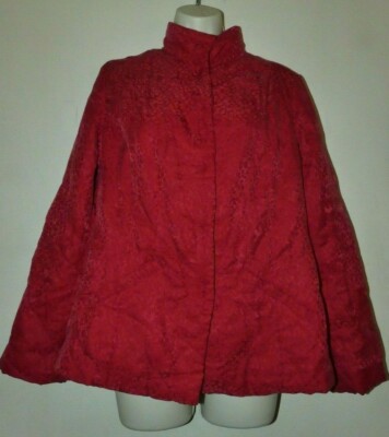 J. Jill ruby red jacket light quilting size S NWT