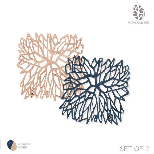 Mijal Gleiser Double Sided Trivets Hot Pads Pot Holder Laser Cut Set of 2 - Picture 48 of 58