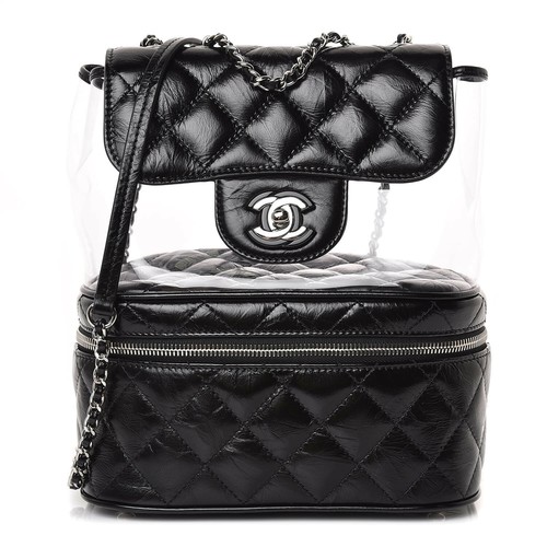 Chanel 18S Black Aquarium Calfskin PVC 