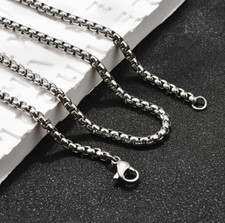 20pcs 3mm 24" Inch 316L Stainless Steel Rolo Box Chain Necklace Wholesale Lot