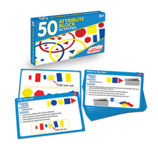 50 Attribute Block Activities Card Set   Visual Learning for Kids Ages 5 
