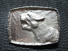 COUGAR BOB CAT MOUNTAIN LION BELT BUCKLE VINTAGE RARE HANDMADE 1970s USA 